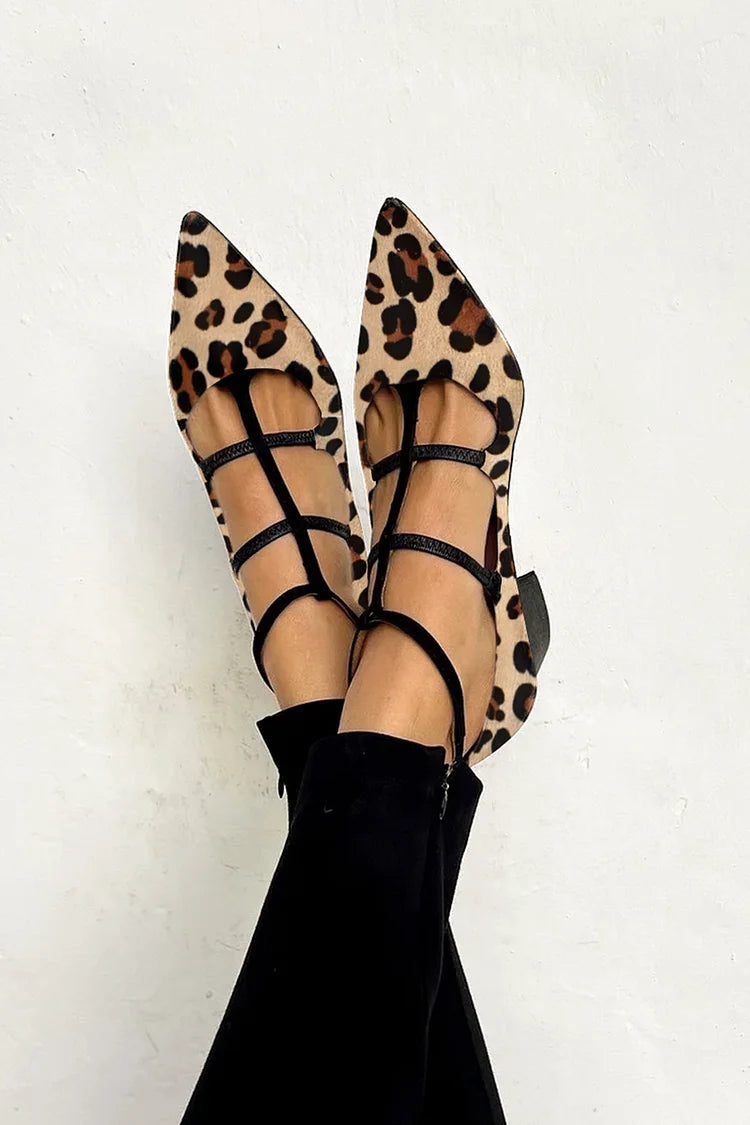 Bridget | Ballerine con cinturini leopardati