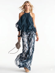 Completo elegante due pezzi in chiffon
