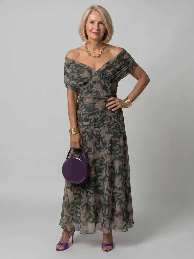 Calen | Abito midi con spalle scoperte
