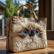 Borsa Artigianale Gatto Bianco con Occhi Blu
