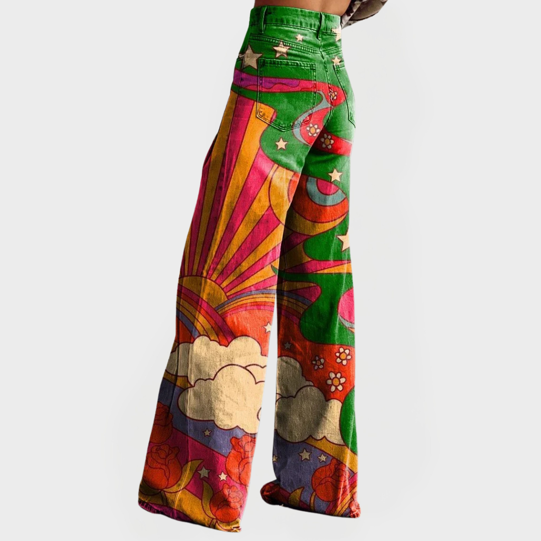 Jeans alla moda con gamba larga