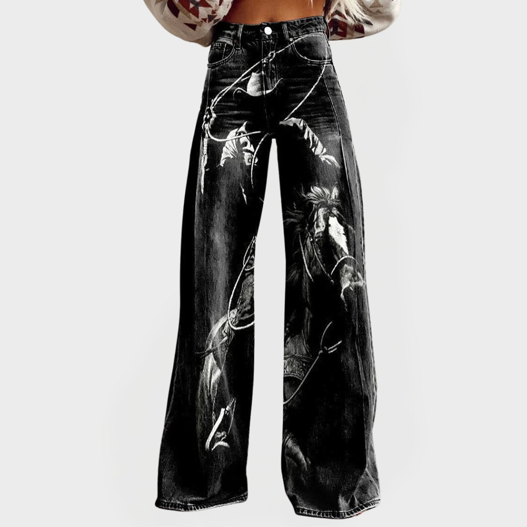 Jeans comodi e alla moda con motivo