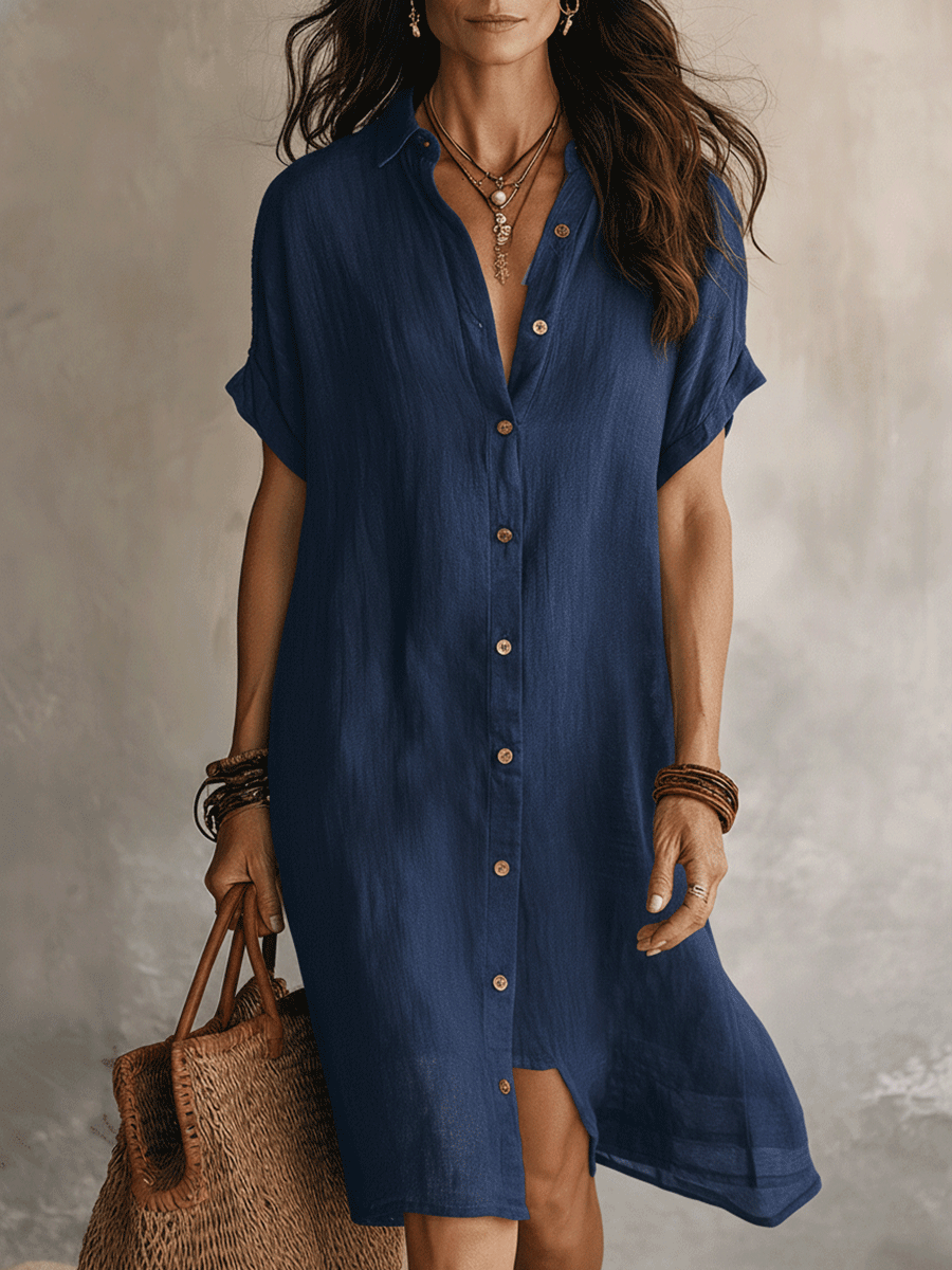 Daphne - Abito camicia in lino fresco