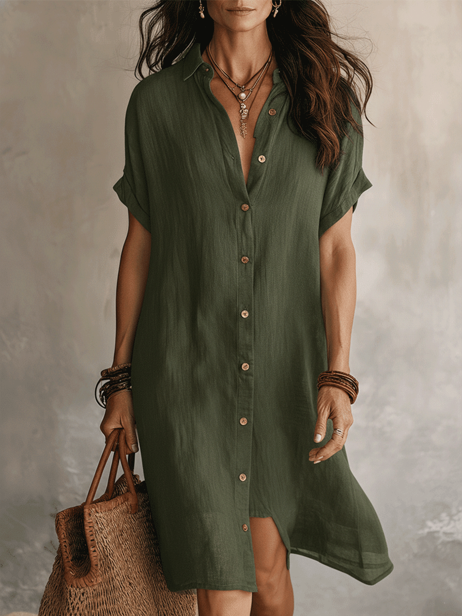 Daphne - Abito camicia in lino fresco
