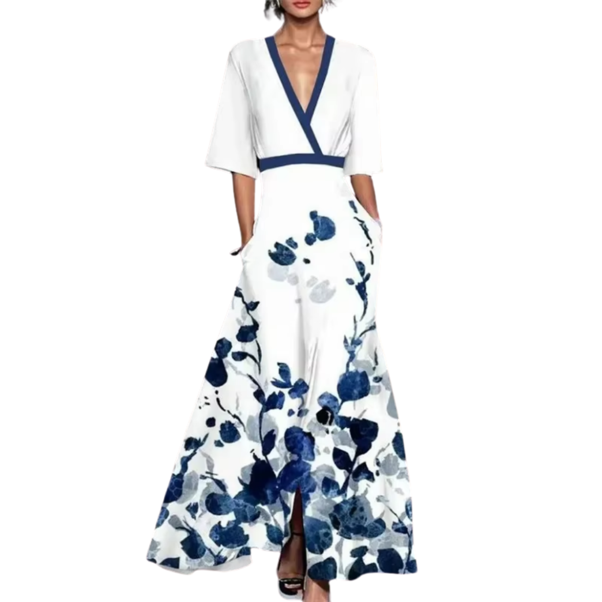 Noelle | Vestito floreale primaverile con scollo a V