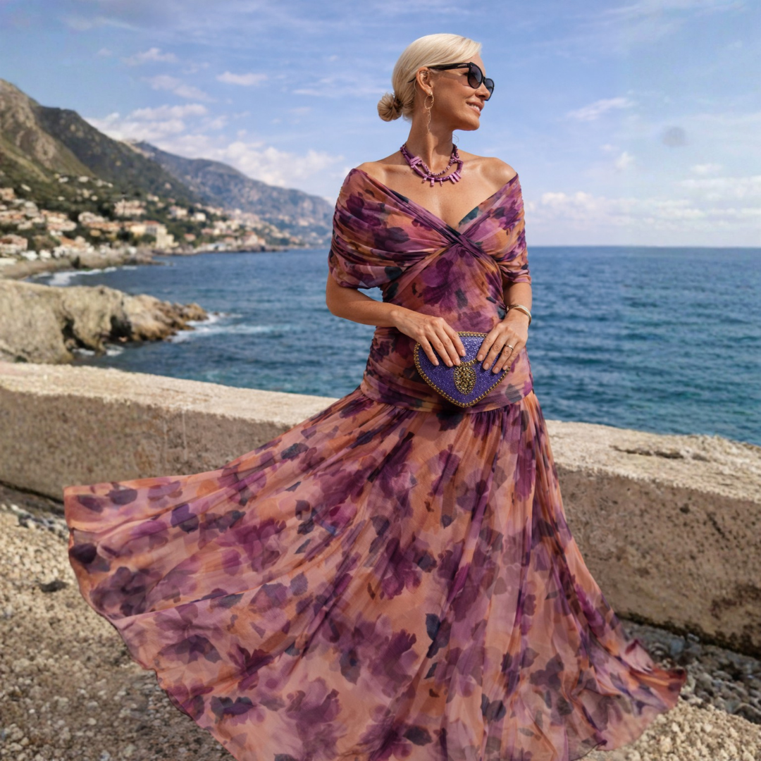 ROSSANA - Maxi abito senza spalle