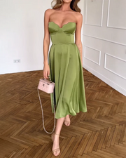 Liora™ | Elegante abito midi senza spalline