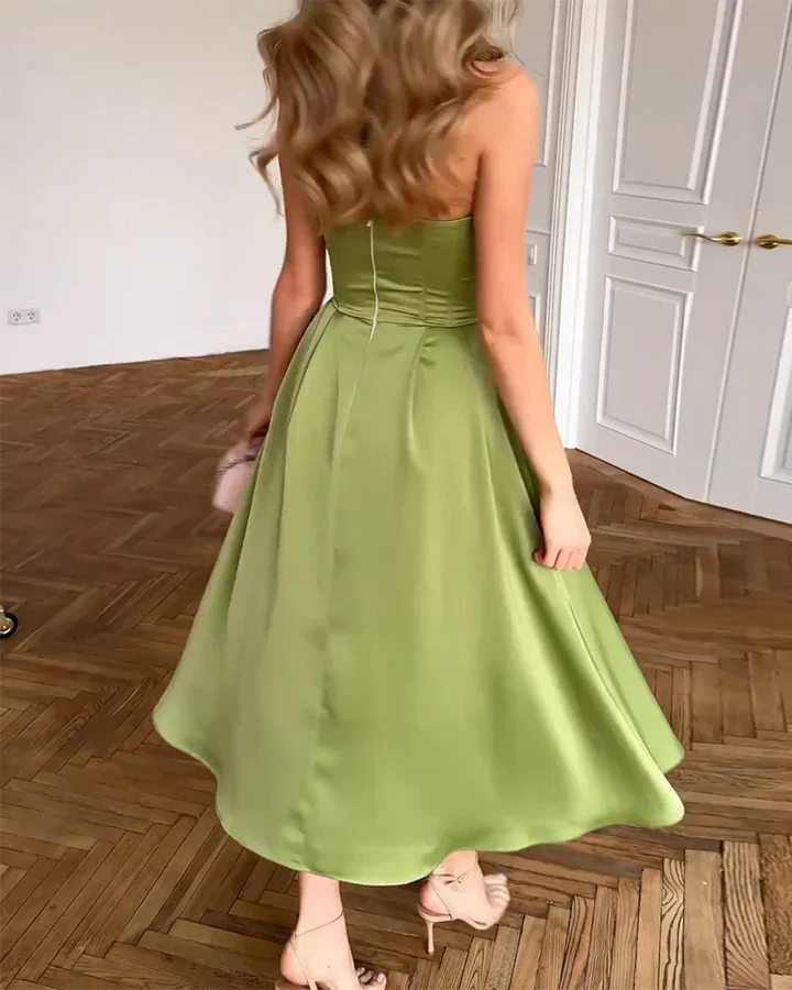 Liora™ | Elegante abito midi senza spalline