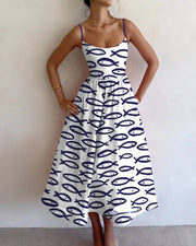 Sablewyn | Abito midi con schizzo costiero