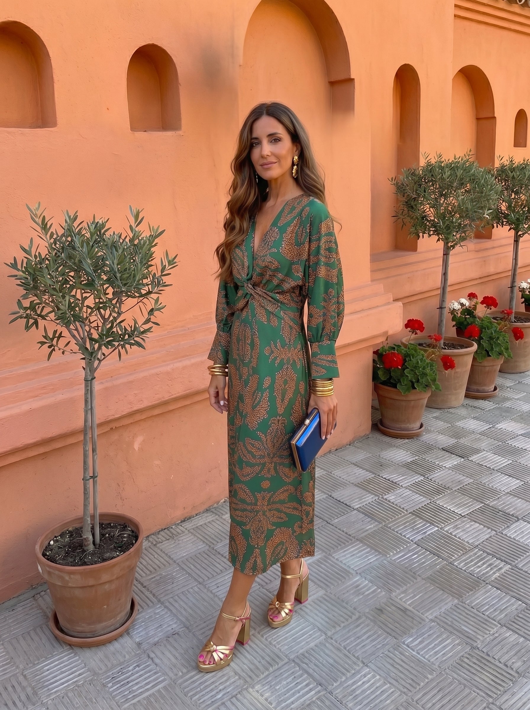 Silvia™ | Abito midi con motivo stampato