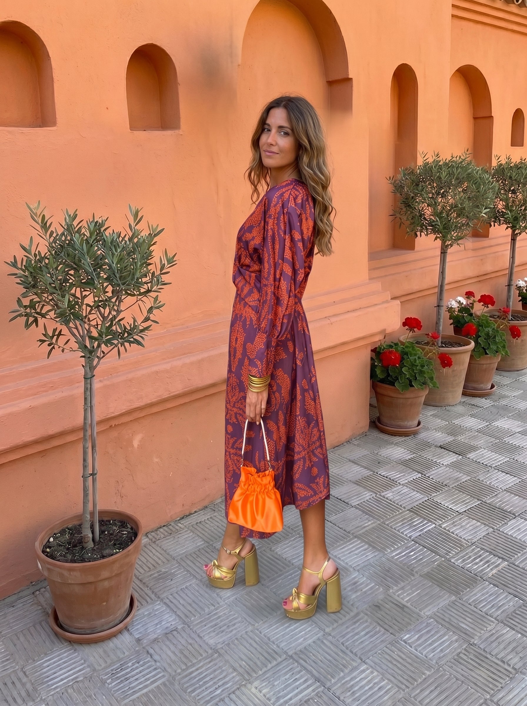 Silvia™ | Abito midi con motivo stampato