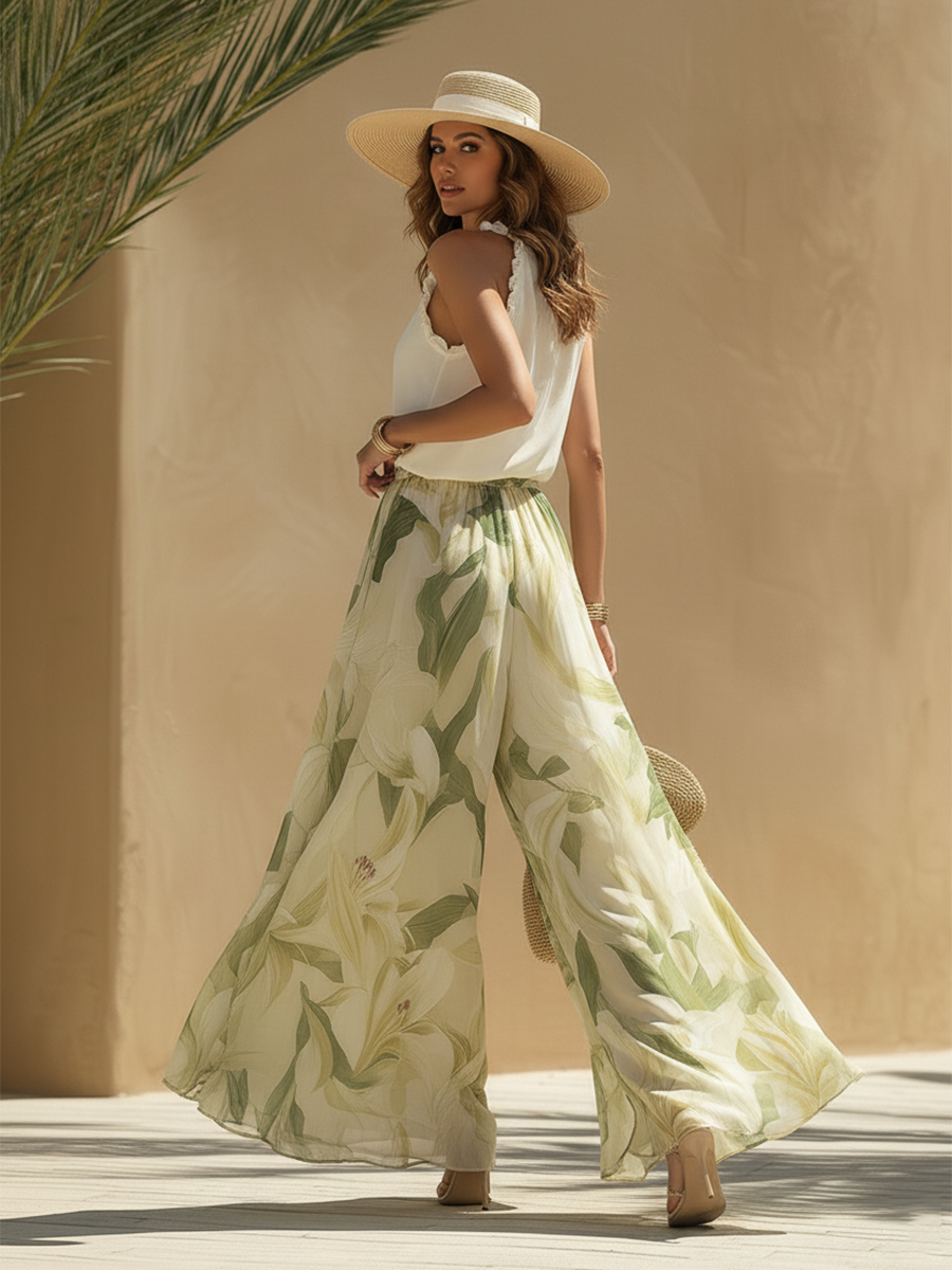 Elegante set fluido con stampa floreale