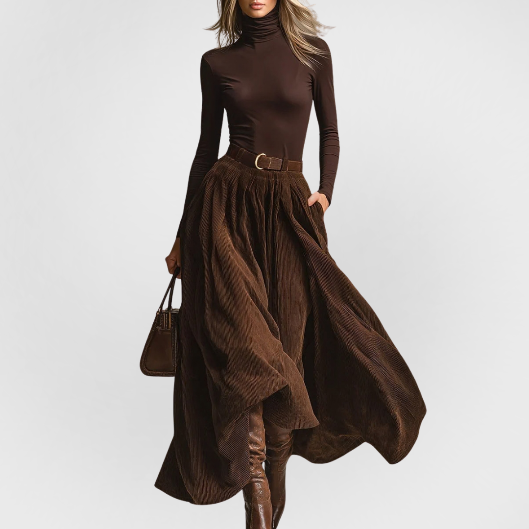 Elora™ | Set Due Pezzi con Dolcevita e Gonna Maxi Aveline