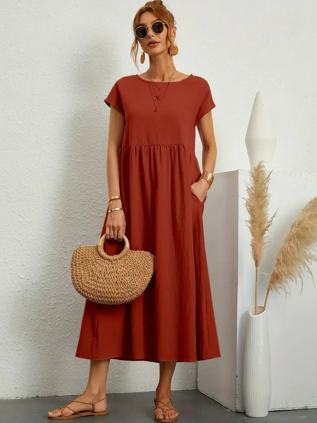 Gabriela™ | Abito midi fluido dall'eleganza senza tempo