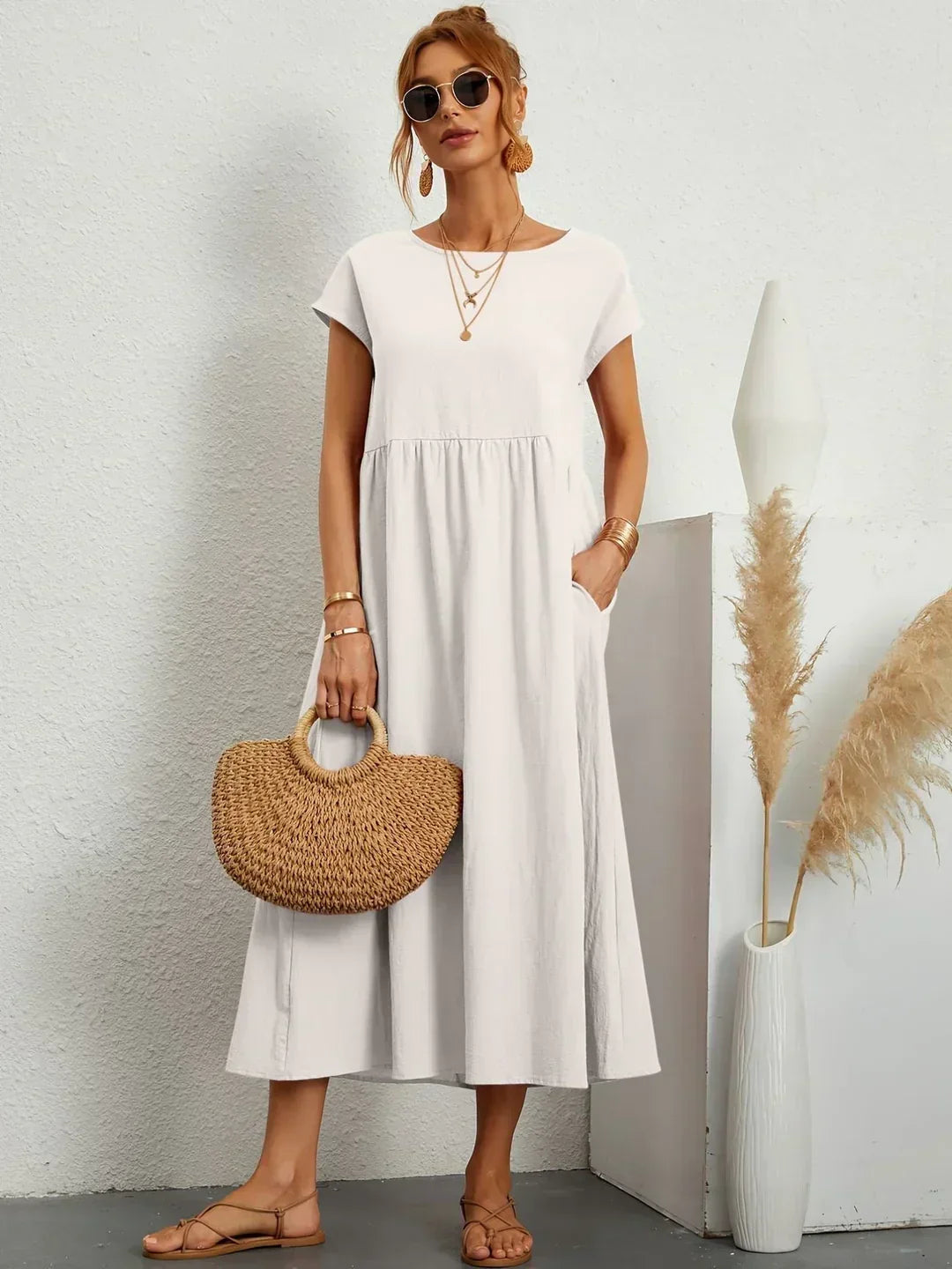 Gabriela™ | Abito midi fluido dall'eleganza senza tempo