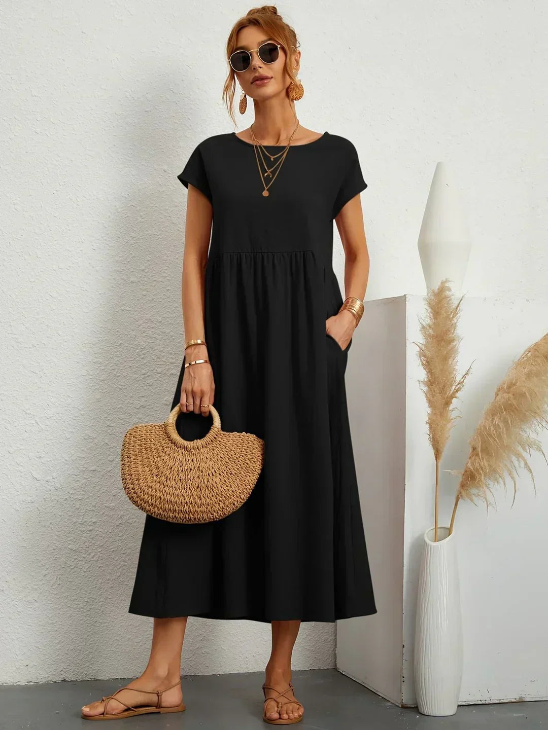 Gabriela™ | Abito midi fluido dall'eleganza senza tempo