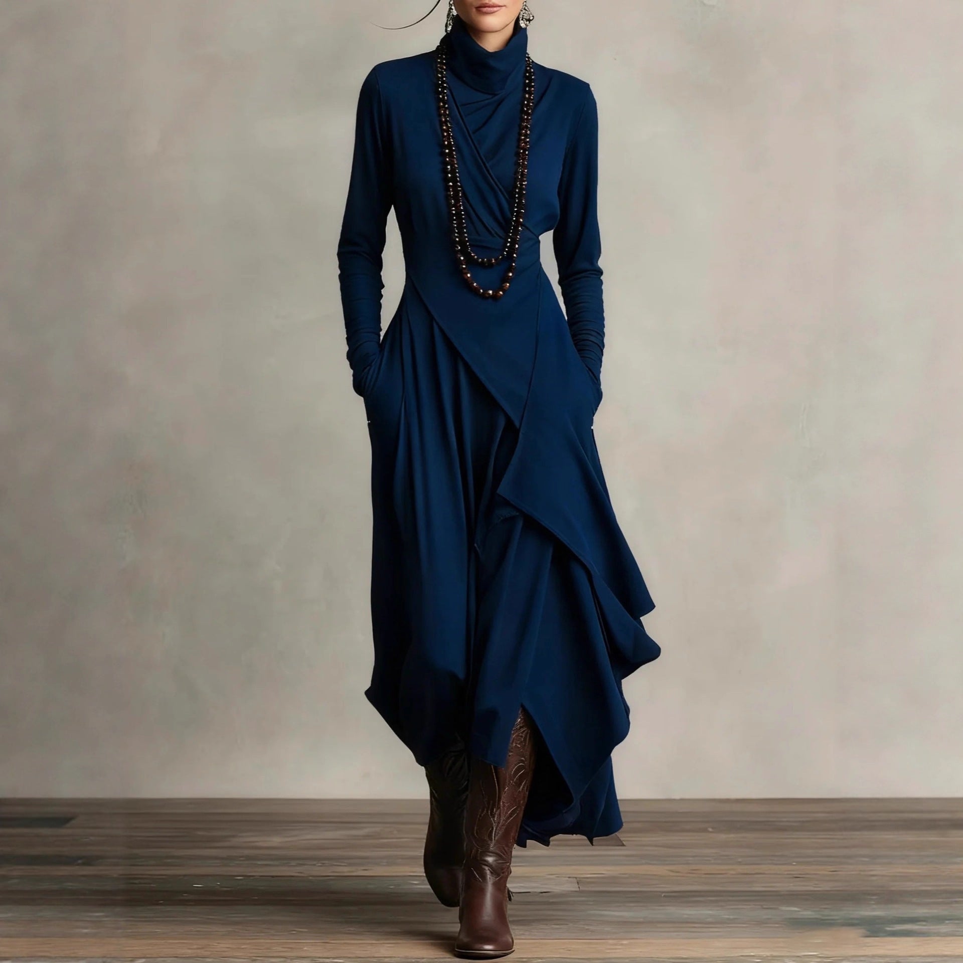 Elora™ | Abito Maxi in Maglia Asimmetrico Natalia