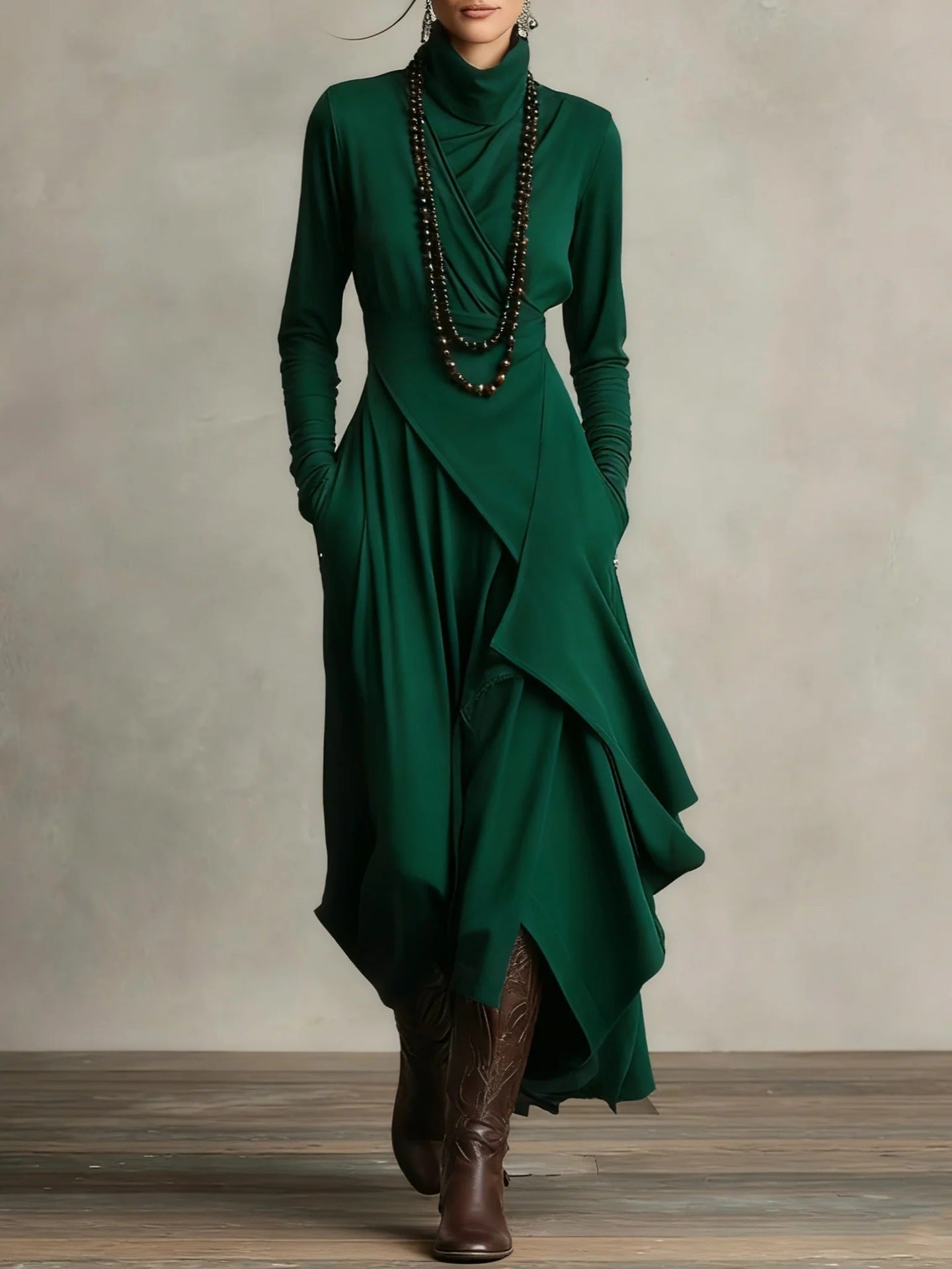 Elora™ | Abito Maxi in Maglia Asimmetrico Natalia