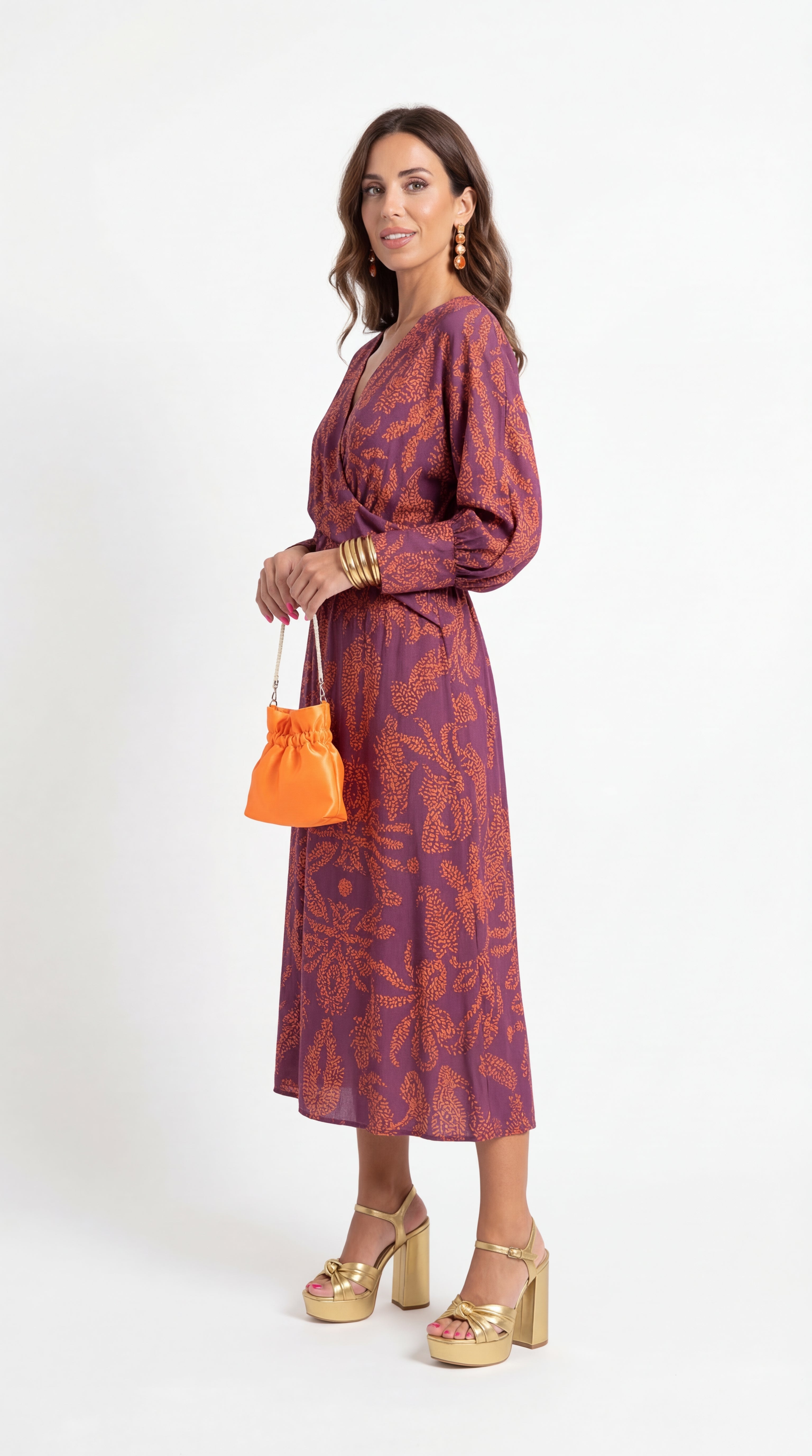 Isadora™ - Abito midi elegante con stampa dal fascino senza tempo