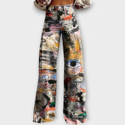 Jeans con stampe artistiche