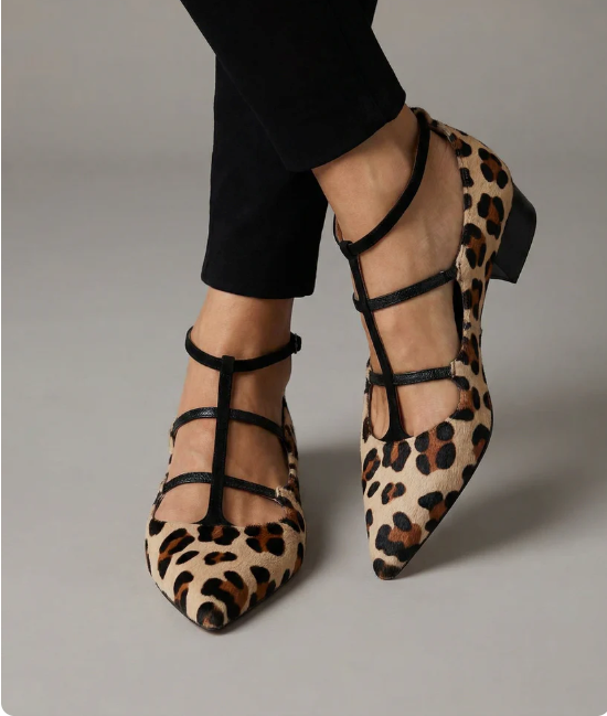 Bridget | Ballerine con cinturini leopardati