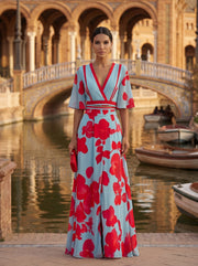 Noelle | Vestito floreale primaverile con scollo a V