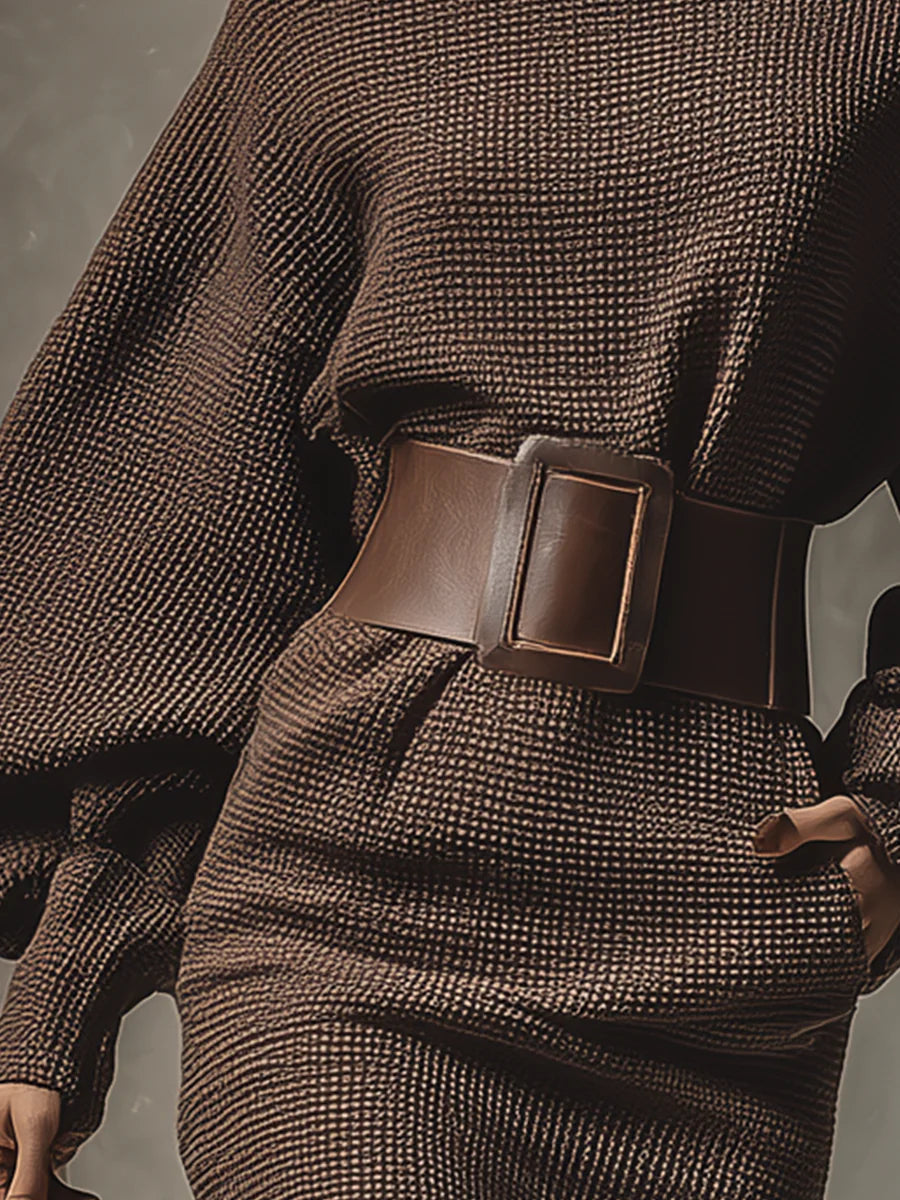 Elora™ | Abito Corto in Maglia con Cintura Cléa