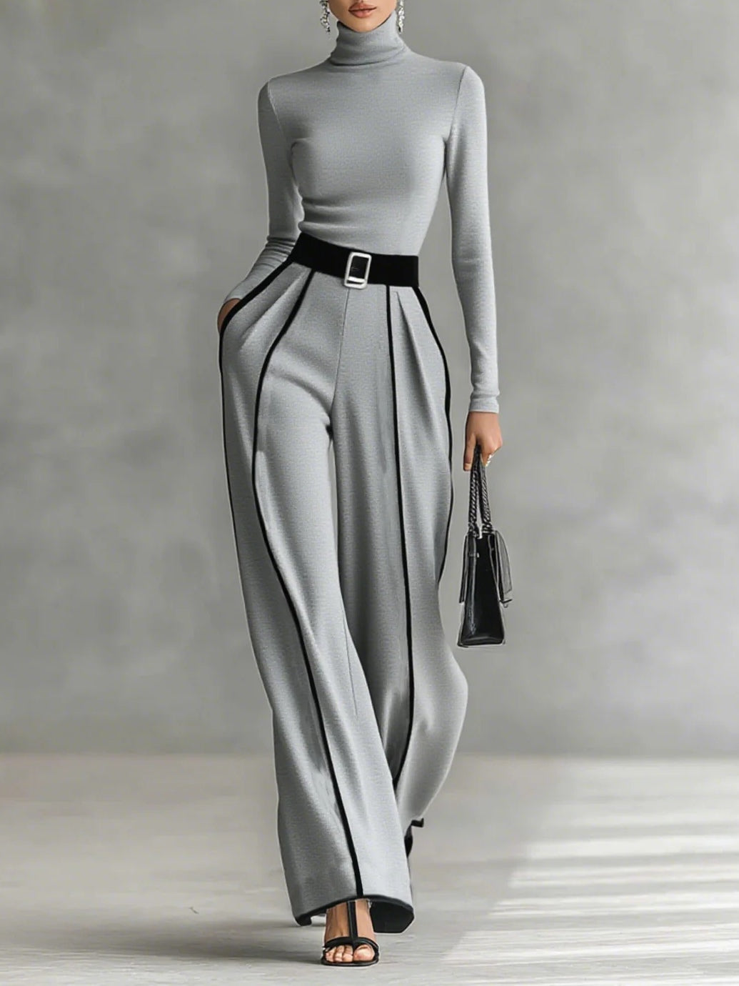 Vera™ || Set elegante con dettagli a contrasto