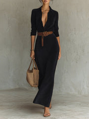 Elora™ | Abito Maxi in Camoscio Chic Célianne