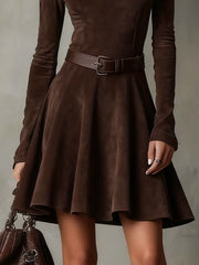 Elora™ Meredith | Vestito Mini in Camoscio Vintage