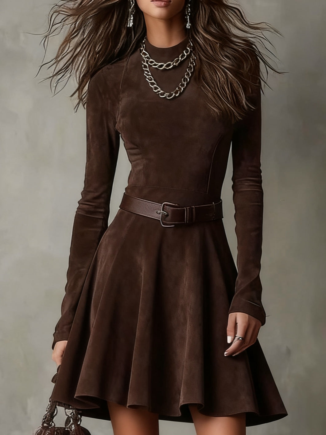 Elora™ Meredith | Vestito Mini in Camoscio Vintage