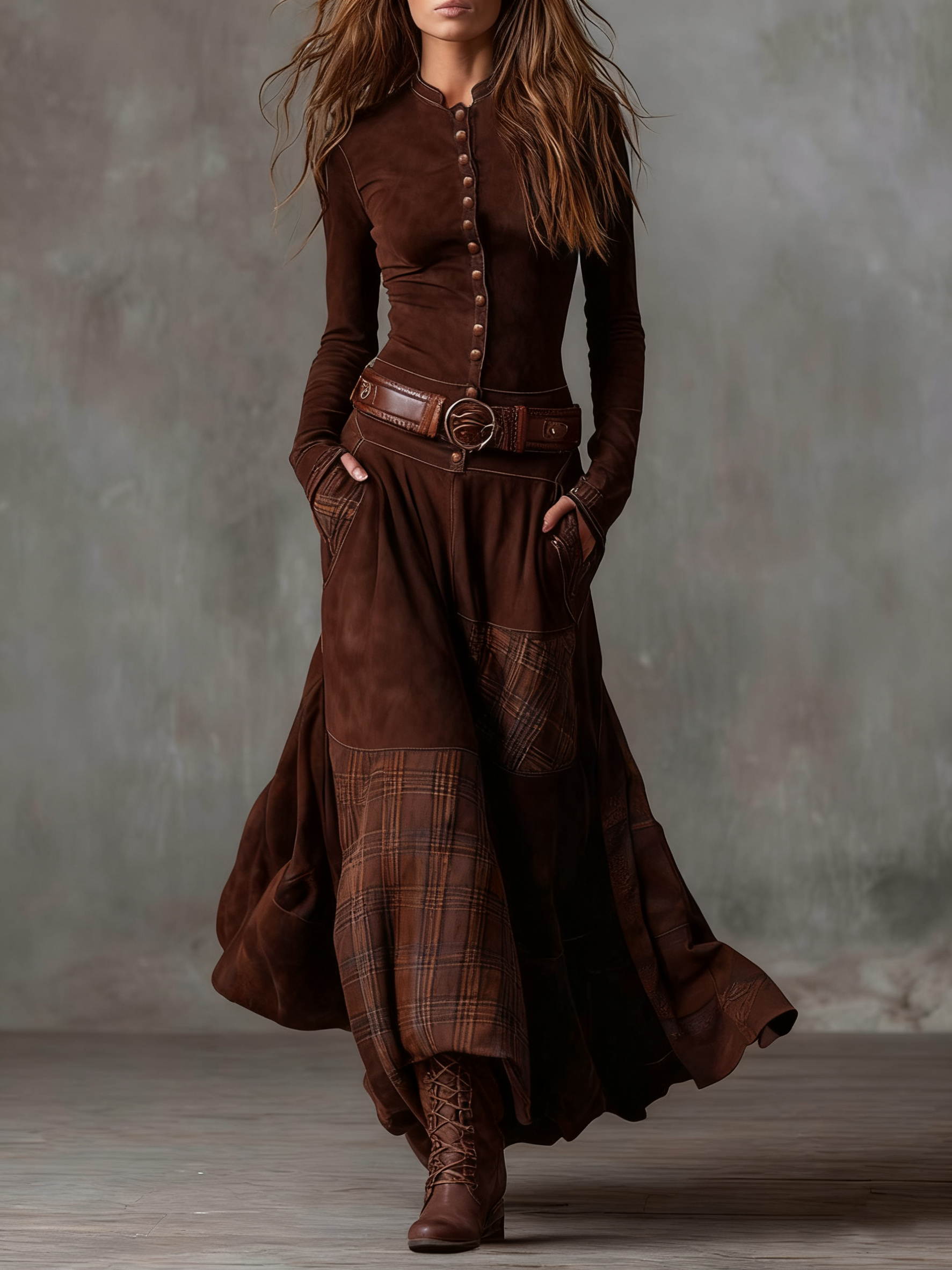 Elora™ | Abito maxi scamosciato Michelle