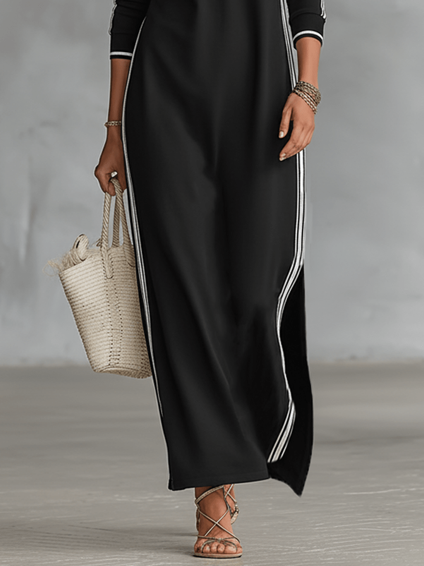 Abito in felpa con abbottonatura e colletto Maxi dress - Serena Roma