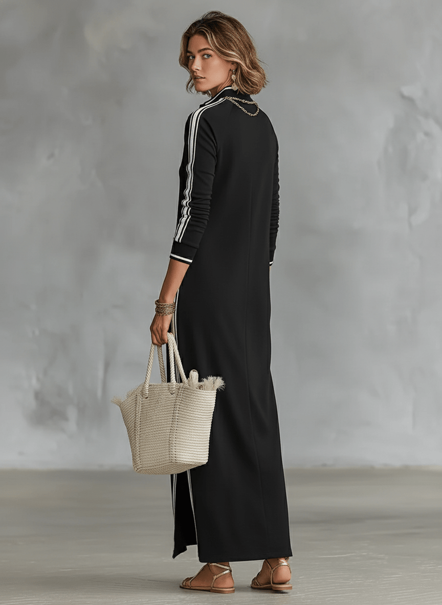 Abito in felpa con abbottonatura e colletto Maxi dress - Serena Roma