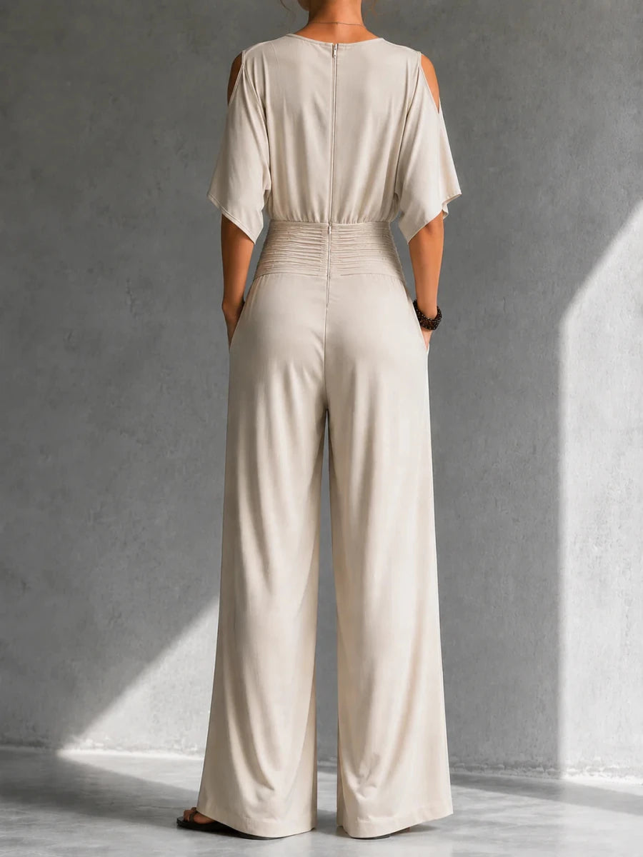 Alia | Elegante tuta con effetto portafoglio e gamba ampia - Serena Roma