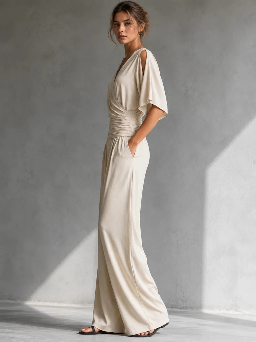 Alia | Elegante tuta con effetto portafoglio e gamba ampia - Serena Roma