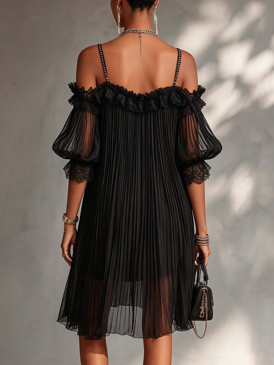 Aurora | Abito Lungo Chiffon Col V - Serena Roma
