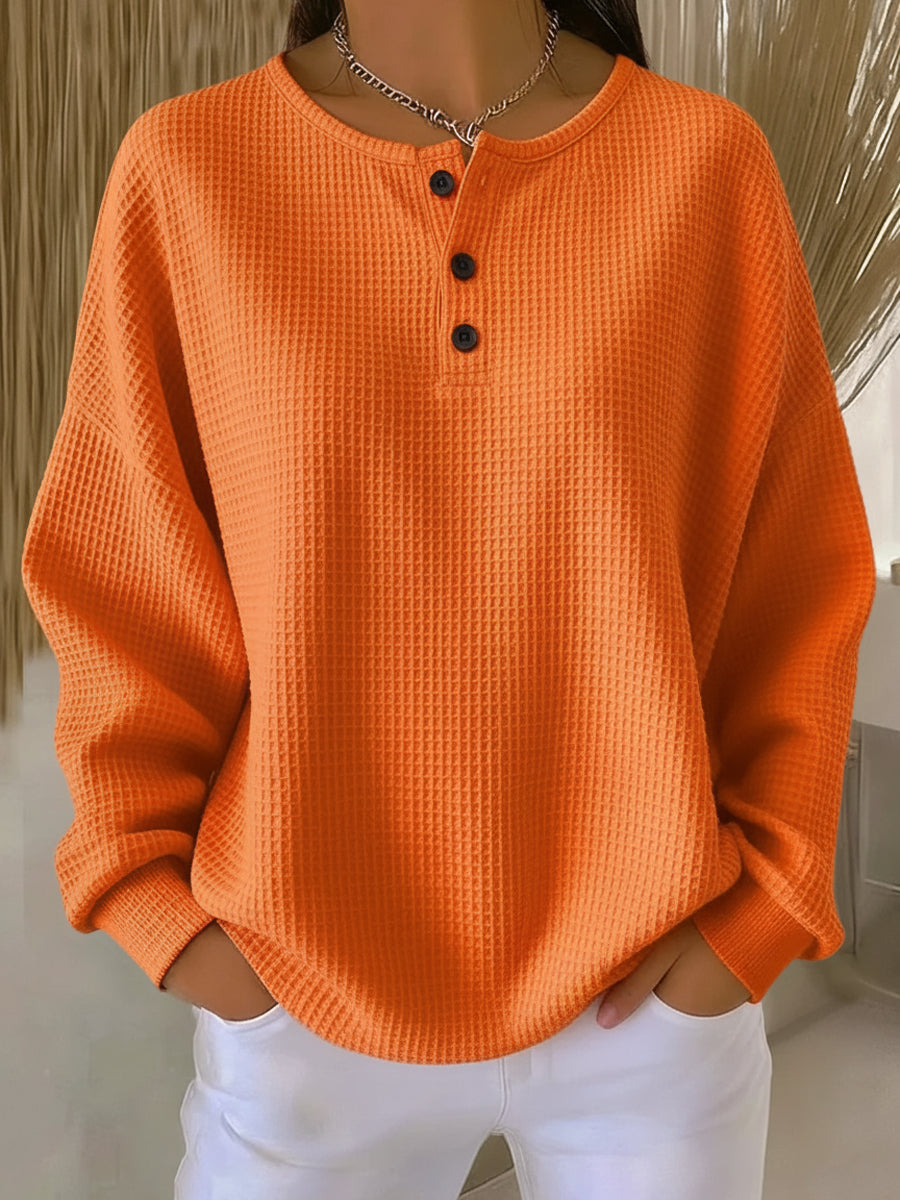 Mirabel™ | Felpa Henley morbida in maglia waffle