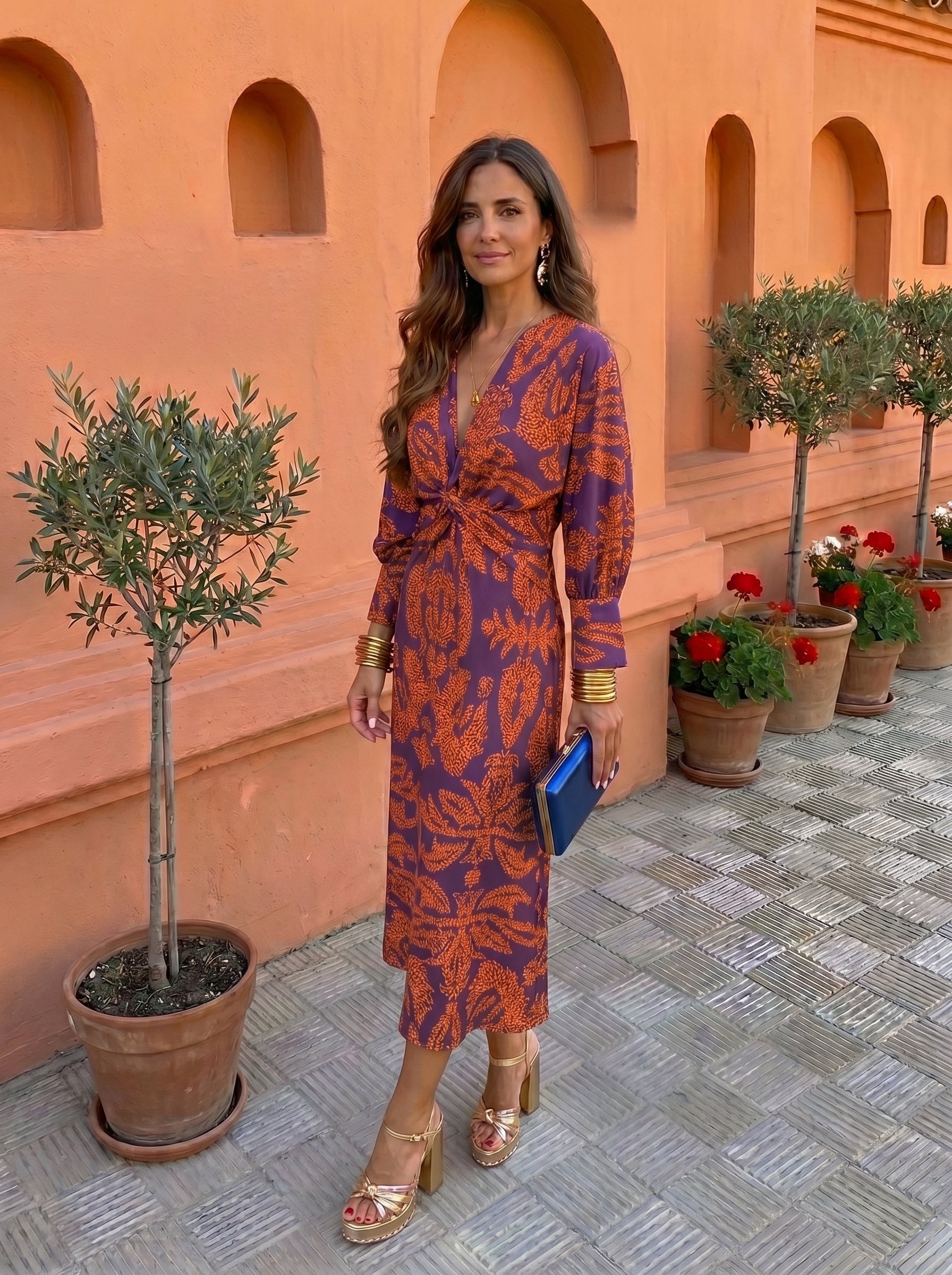 Silvia™ | Abito midi con motivo stampato