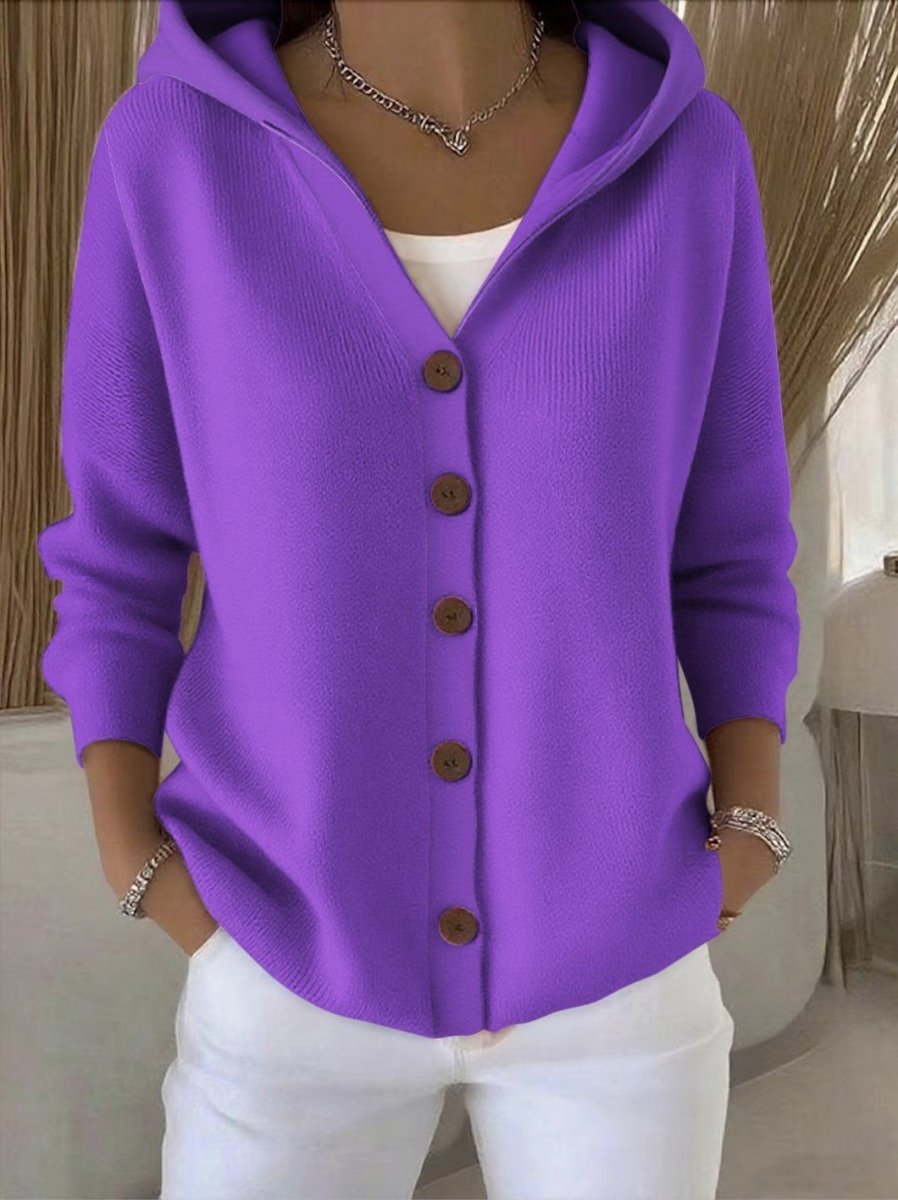 Darienne™ | Cardigan in maglia con cappuccio e bottoni - Serena Roma
