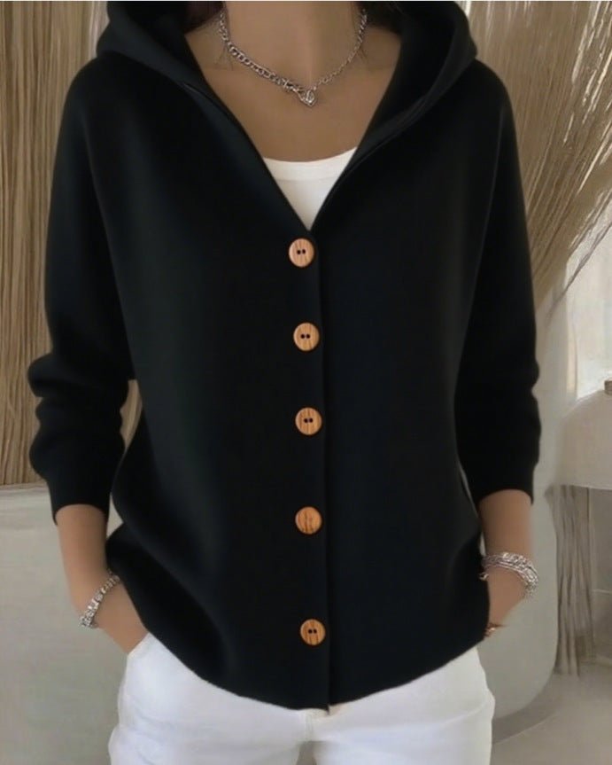 Darienne™ | Cardigan in maglia con cappuccio e bottoni - Serena Roma