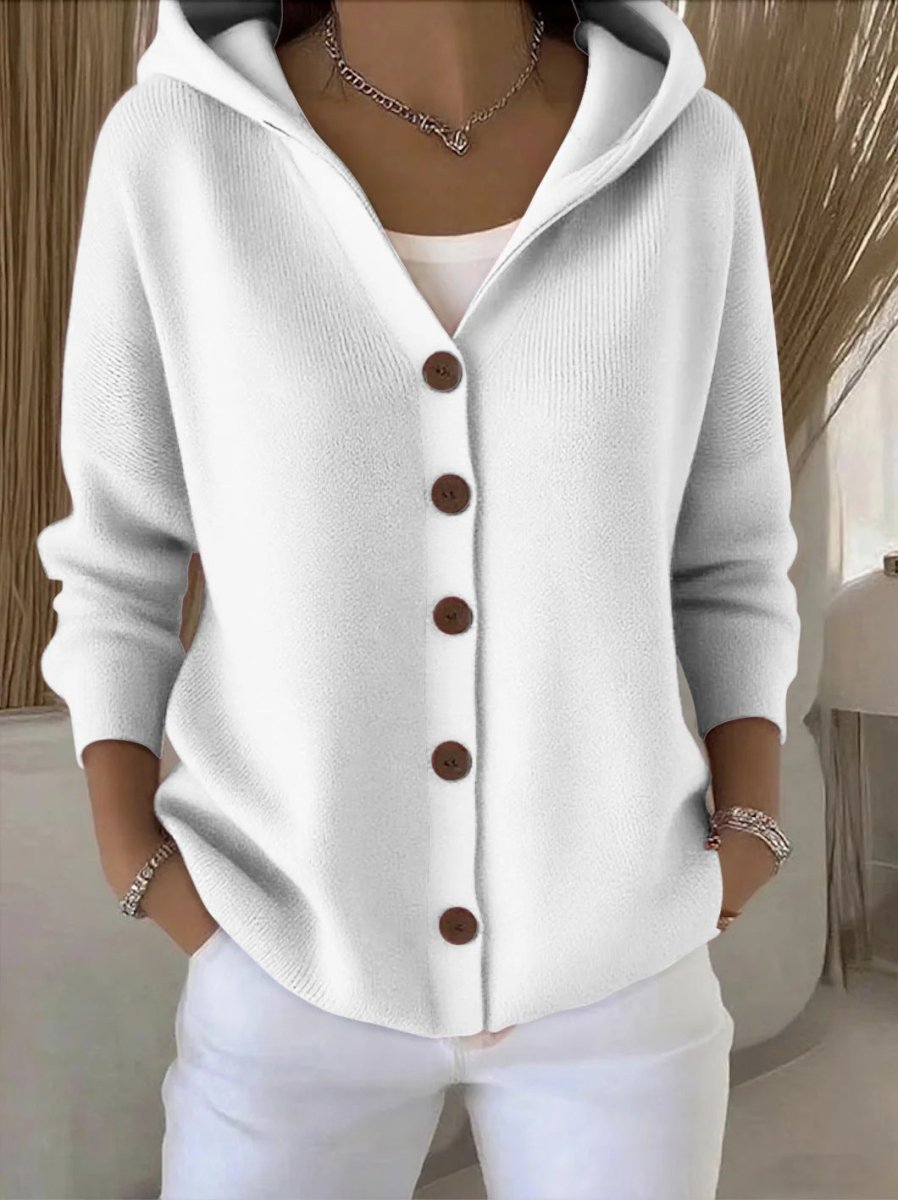 Darienne™ | Cardigan in maglia con cappuccio e bottoni - Serena Roma