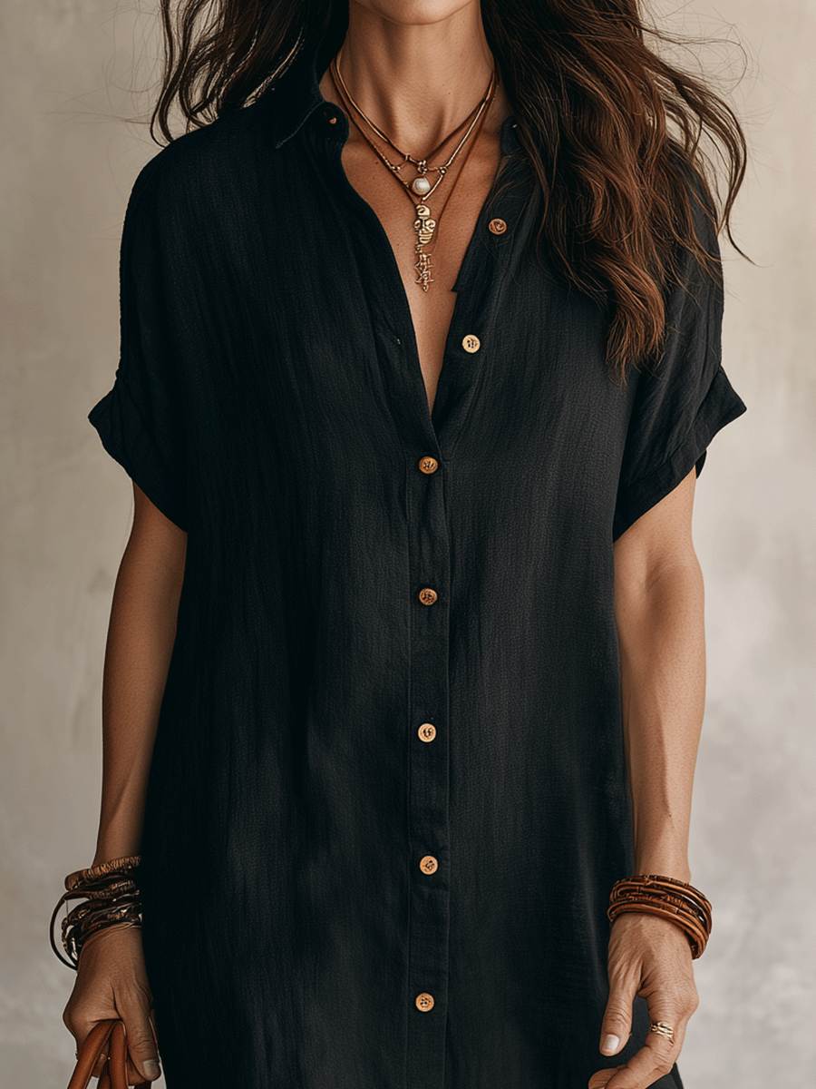 Daphne - Abito camicia in lino fresco