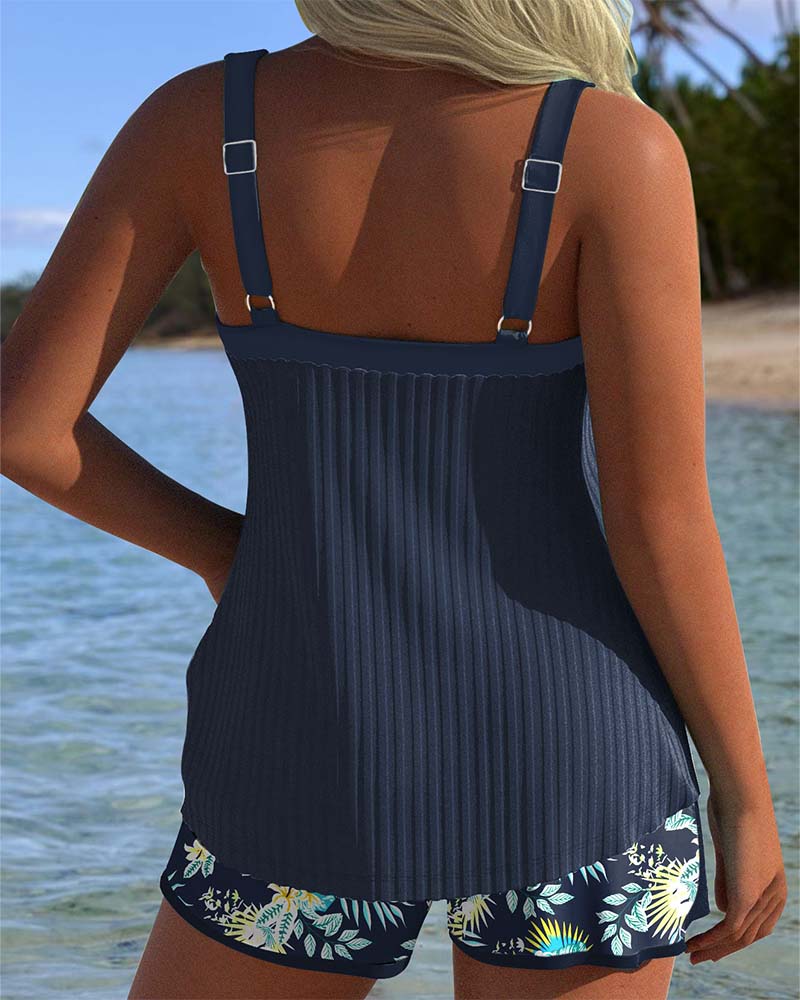 Lana - Tankini a righe con pantaloncini da spiaggia a due pezzi