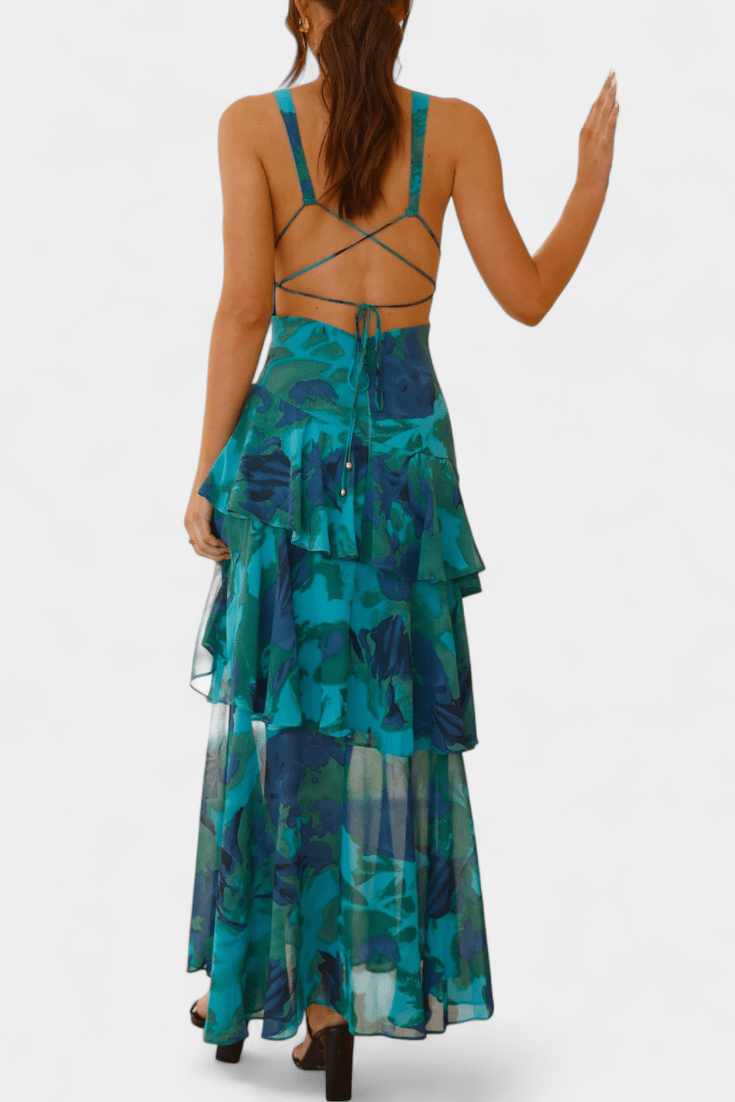 Domenica : Abito in chiffon con scollo a V - Serena Roma