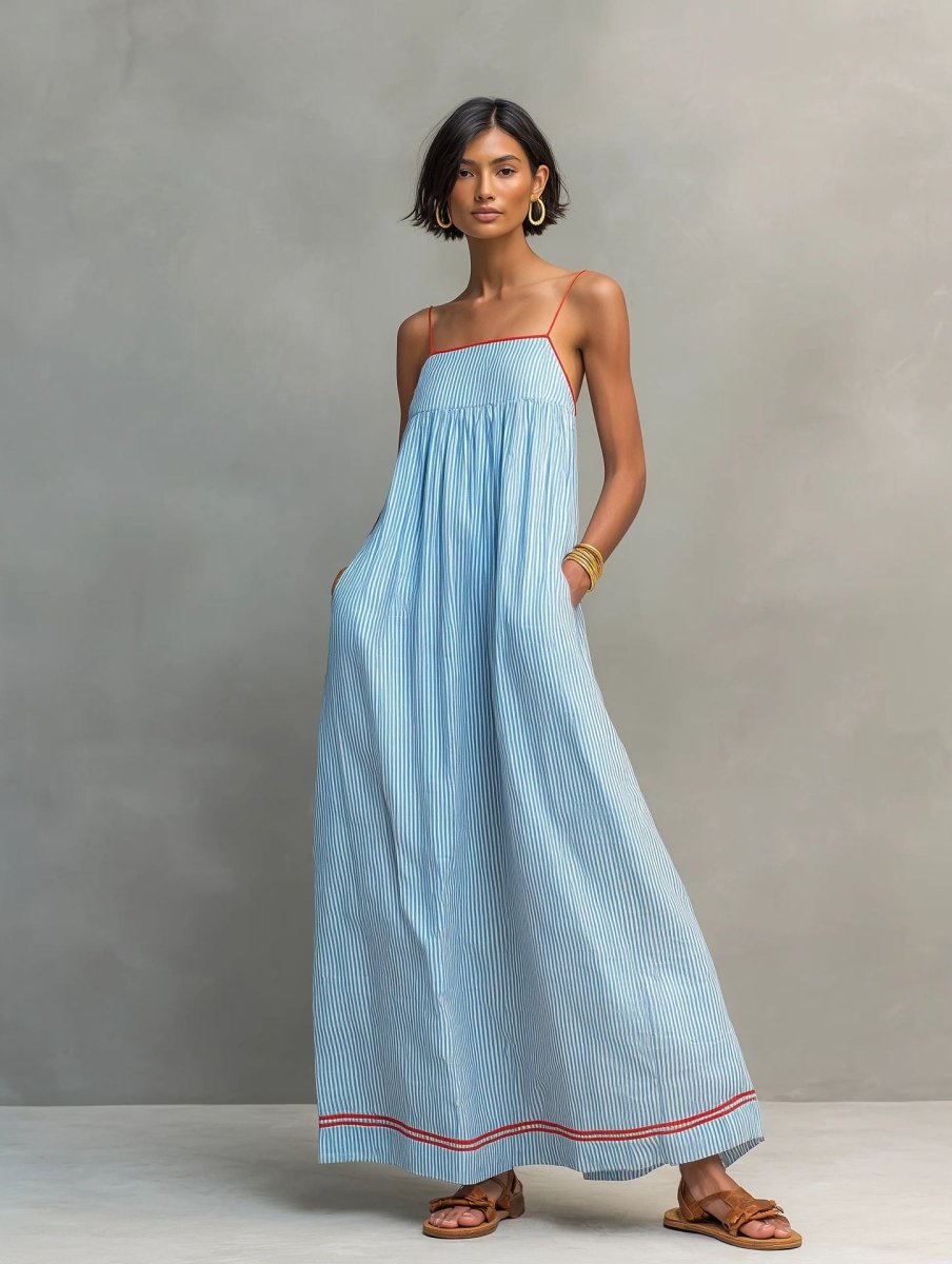 Elegante abito lungo senza maniche - Serena Roma