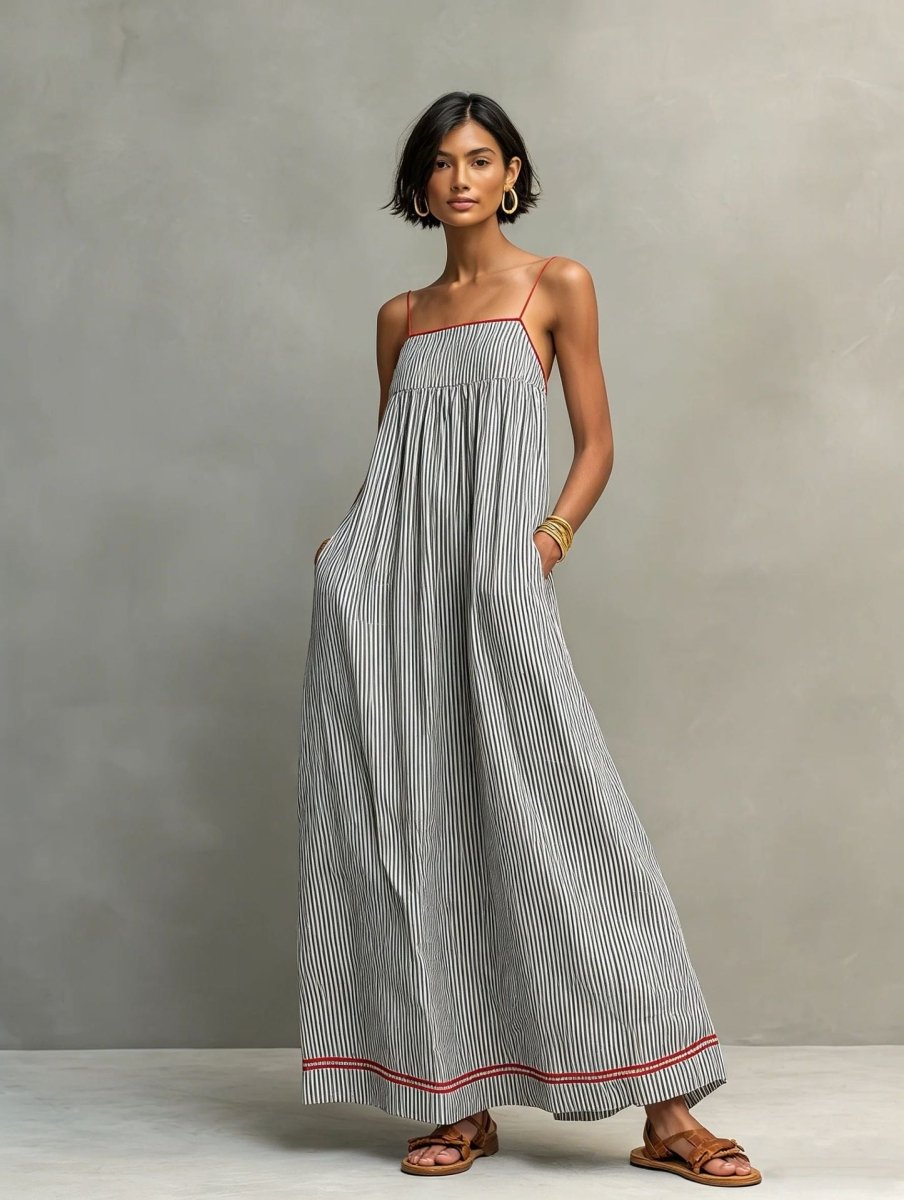Elegante abito lungo senza maniche - Serena Roma