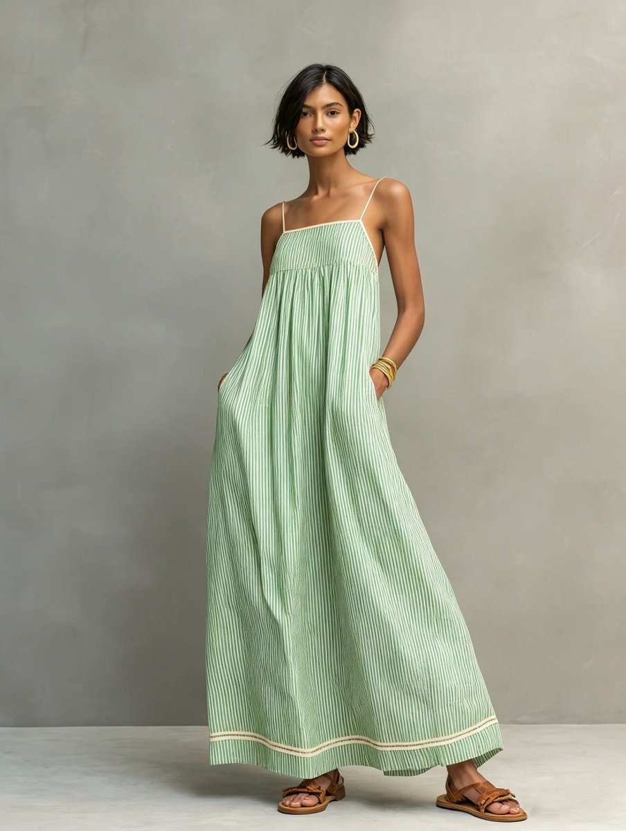 Elegante abito lungo senza maniche - Serena Roma