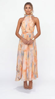 ESTHER | Vestito acquerello con aletta - Serena Roma
