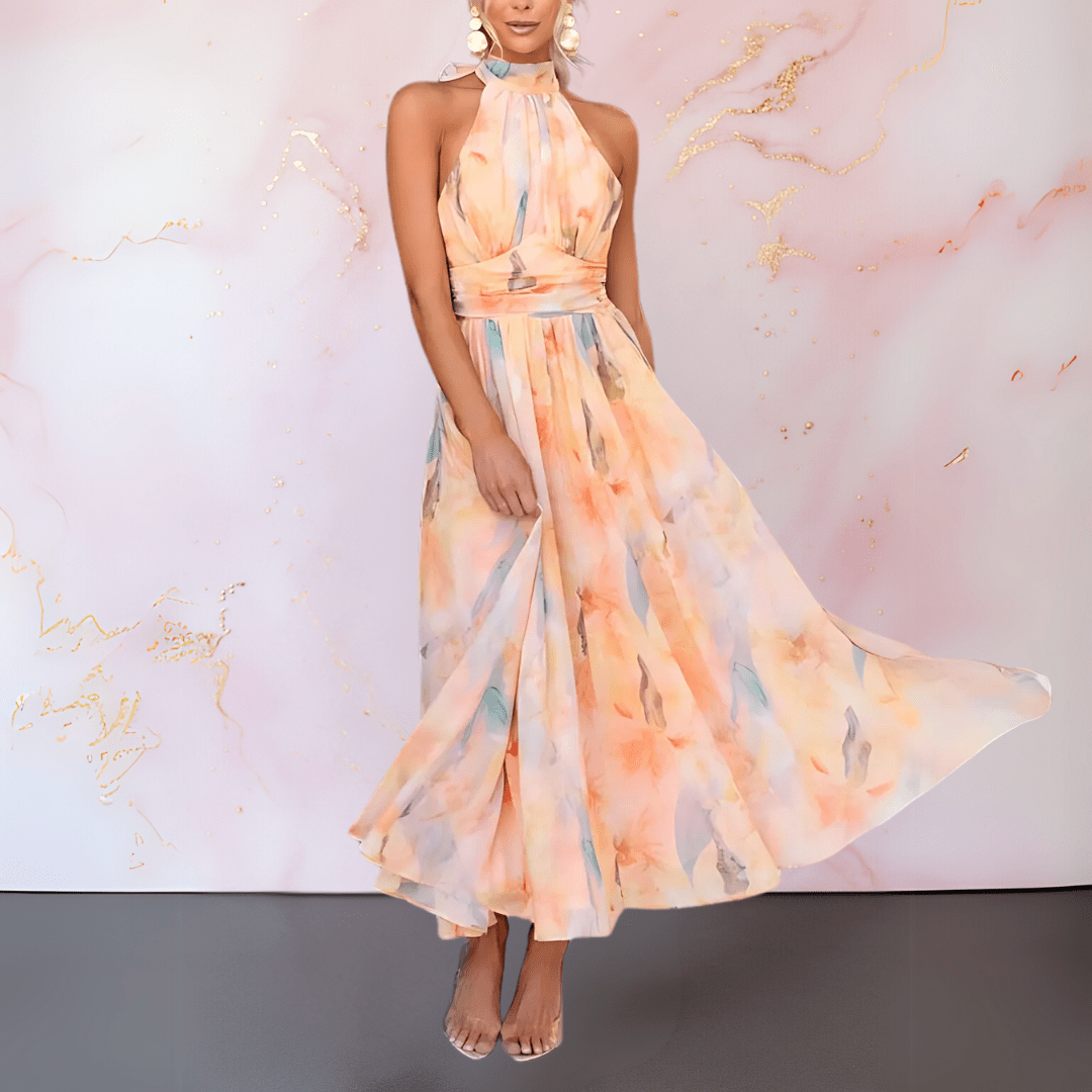 ESTHER | Vestito acquerello con aletta - Serena Roma